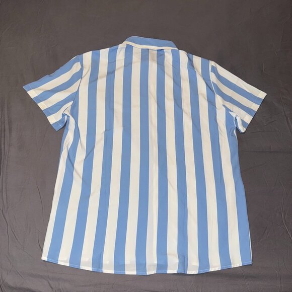 Manfinity Blue and White Stripped Shirt - Picture 1 of 2